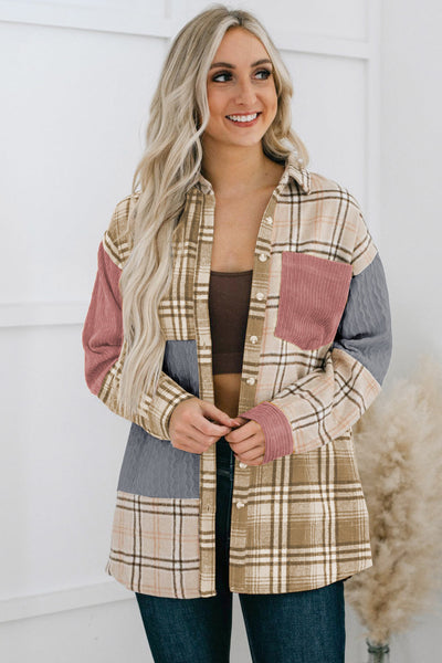 Camo Corduroy Jacket with Retro Lapel