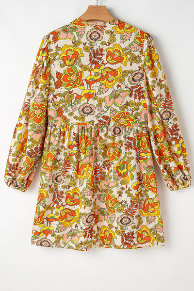 Boho Chic Women's Floral Mini Dress in Lightweight Fabric Ideal for Summer Parties and Casual Outings
