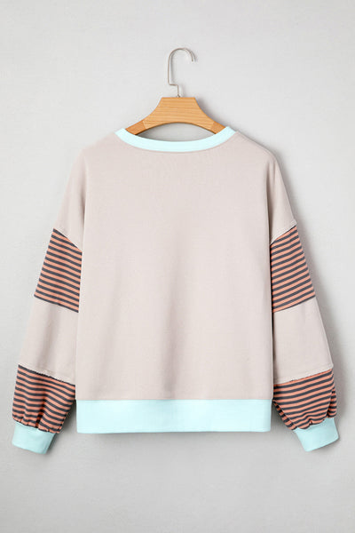 Stylish Women's Cozy Patchwork Sweatshirt - Effortless Casual Layer for Everyday Comfort and Trendy Fashion