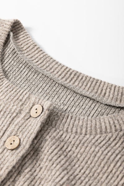 Women's Relaxed Fit Color Block Ribbed Long Sleeve Top in Jet Stream - Trendy Contrast Design for Effortless Style