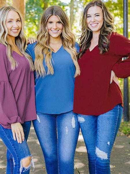 Bell Sleeve Crewneck Lace Floral Textured Babydoll Blouse
