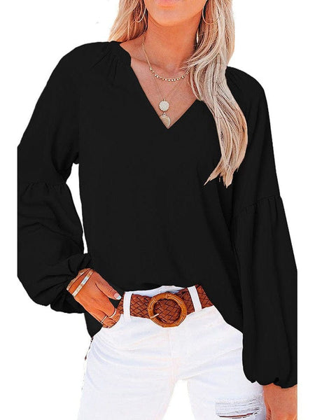 Bell Sleeve Crewneck Lace Floral Textured Babydoll Blouse