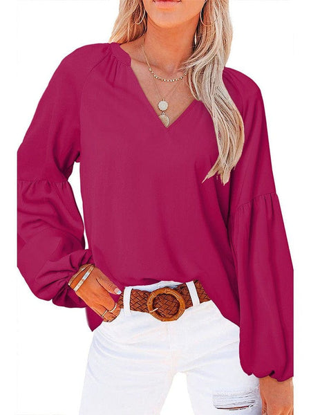 Bell Sleeve Crewneck Lace Floral Textured Babydoll Blouse