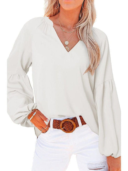 Bell Sleeve Crewneck Lace Floral Textured Babydoll Blouse