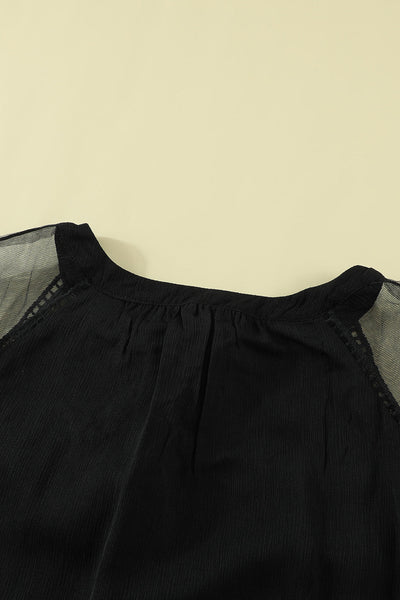 Chic Women's Black Lace Blouse - Elegant Fashion Top for Weddings, Formal Events, and Special Occasions