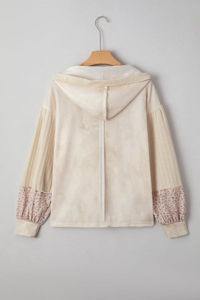 Vibrant Floral Patchwork Hoodie for Women - Cozy Casual Style with Relaxed Fit for Effortless Everyday Outfits