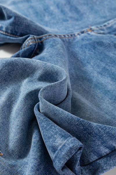 Women's Classic Fit Denim Blue Straight Leg Jeans - Versatile, Comfortable Everyday Style for Effortless Chic