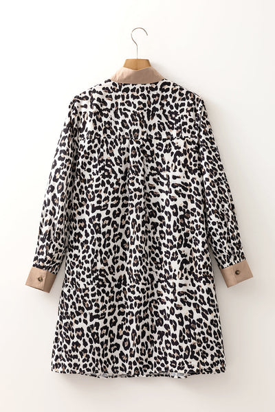 Chic Women's Leopard Print Mini Dress - Flattering Fit for Casual Outings & Parties, Trendy and Eye-Catching Style