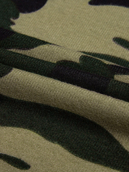 Women's Green Camo Print V-Neck Cardigan in Cardigans