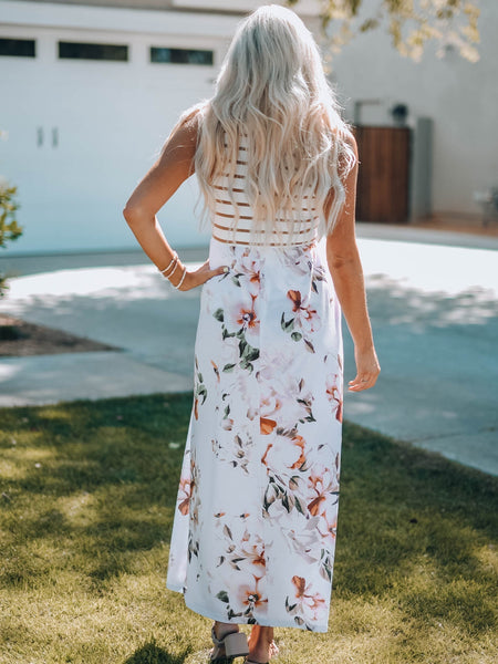 Women's Butterfly Print Chiffon Two-Piece Maxi Set
