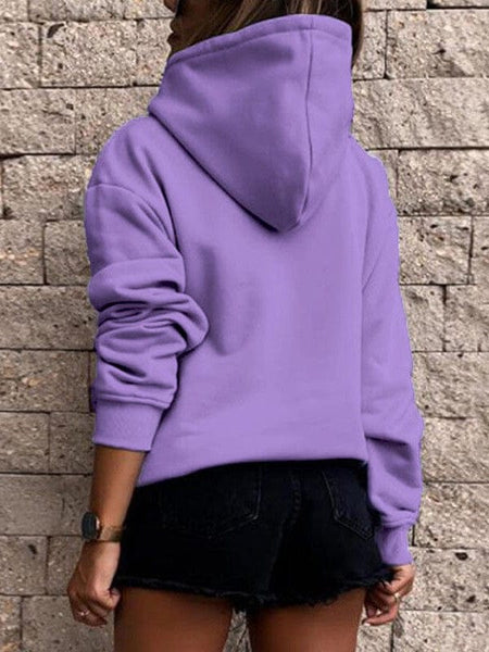 women's relaxed lavender cotton-blend hoodie with kangaroo pocket made for easy styling and wardrobe coordination, with premium-like structure and