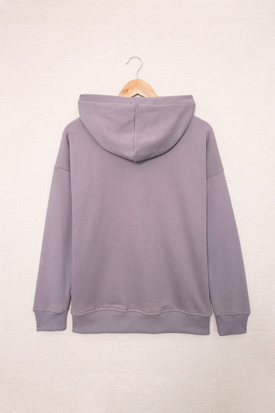 women's relaxed lavender cotton-blend hoodie with kangaroo pocket made for easy styling and wardrobe coordination, with premium-like structure and