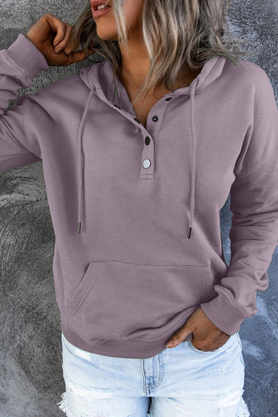 women's relaxed lavender cotton-blend hoodie with kangaroo pocket made for easy styling and wardrobe coordination, with premium-like structure and