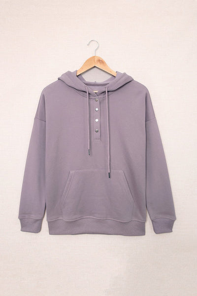 women's relaxed lavender cotton-blend hoodie with kangaroo pocket made for easy styling and wardrobe coordination, with premium-like structure and