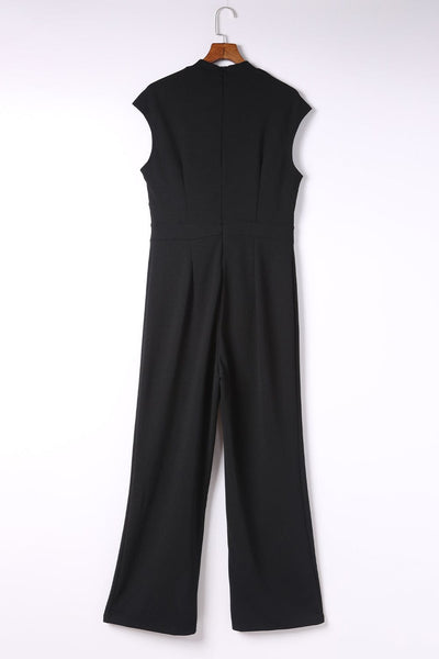 Casual Women's Jumpsuit with Pockets and Half Sleeves