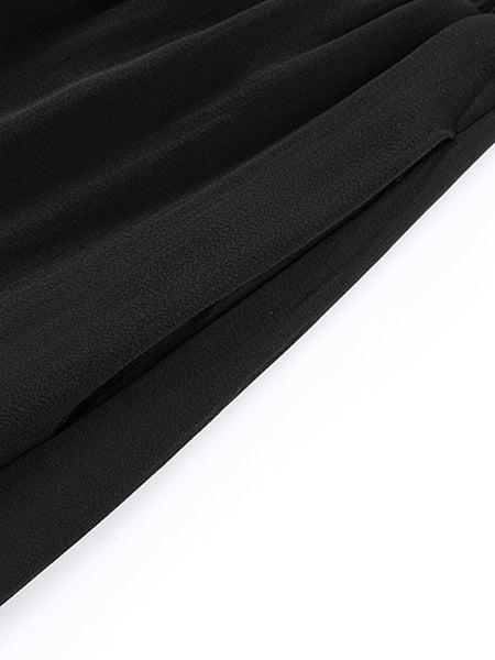 Elegant Black Tiered Maxi Skirt with Drawstring Waist