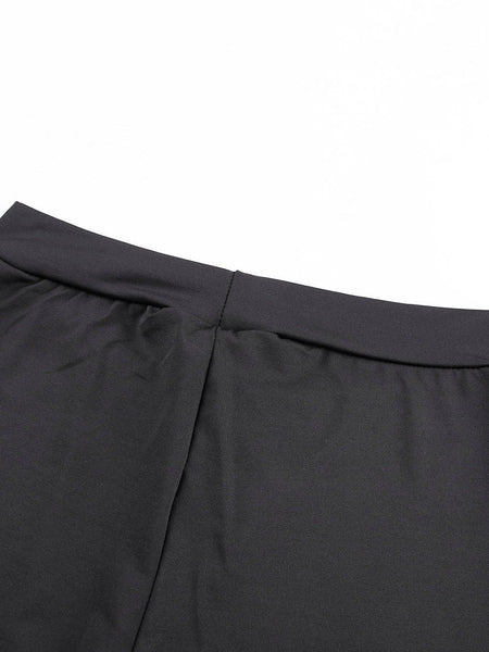Black Front Lace-Up Grommet Leggings with Silver Hardware