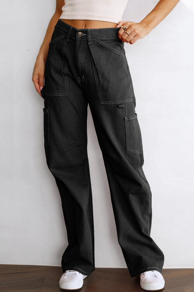 Chic Women's Black, Pink & Wine Tactical Cargo Pants