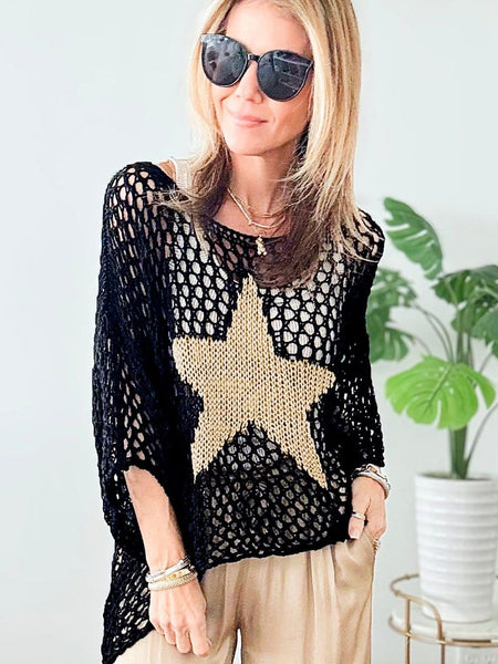 Captivating Crochet Knit Top with Star with practical styling and dependable silhouette control.