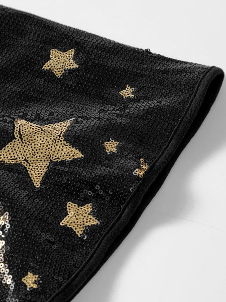 women's sequin star sleeve knit top made for easy styling and wardrobe coordination, with premium-like structure and finish. with practical styling