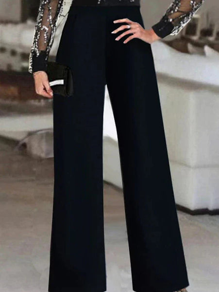 Women's Black Twist-Neck Wide-Leg Sleeveless Jumpsuit
