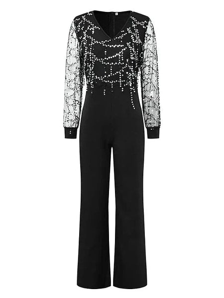 Women's Black Twist-Neck Wide-Leg Sleeveless Jumpsuit