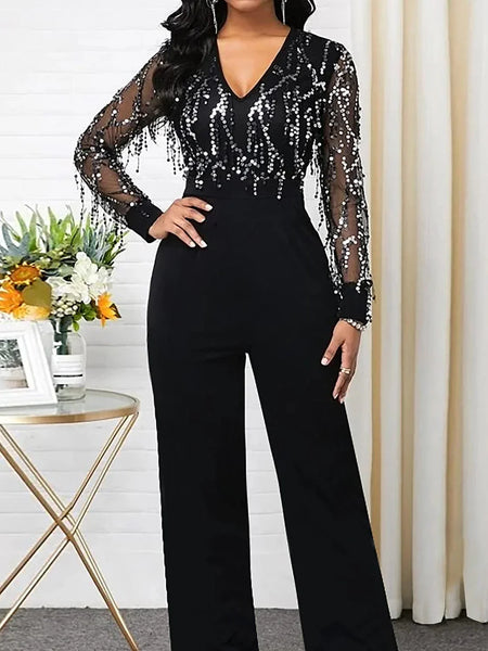 Women's Black Twist-Neck Wide-Leg Sleeveless Jumpsuit