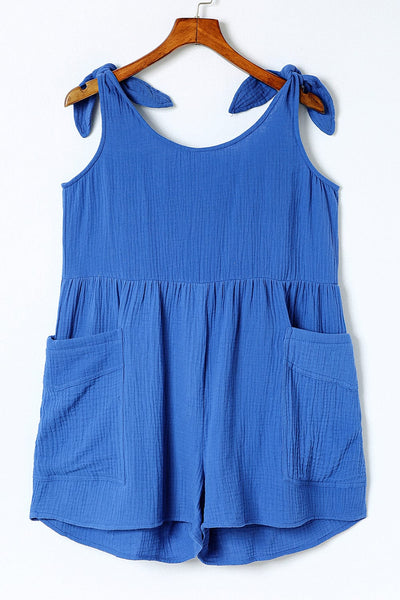 Flowery Print Jumpsuit with Pockets, Sleeveless Casual Romper for Women