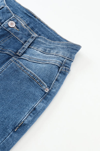 Women's Seamed Flare Denim Pants in Pants & Culotte