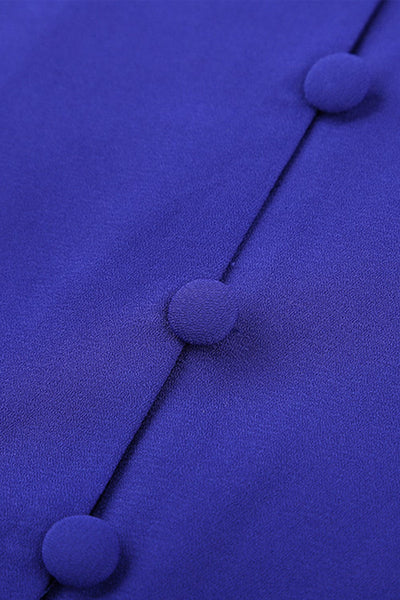 Blue Tonight V-Neck Button-Up Ruffle Sleeve Top