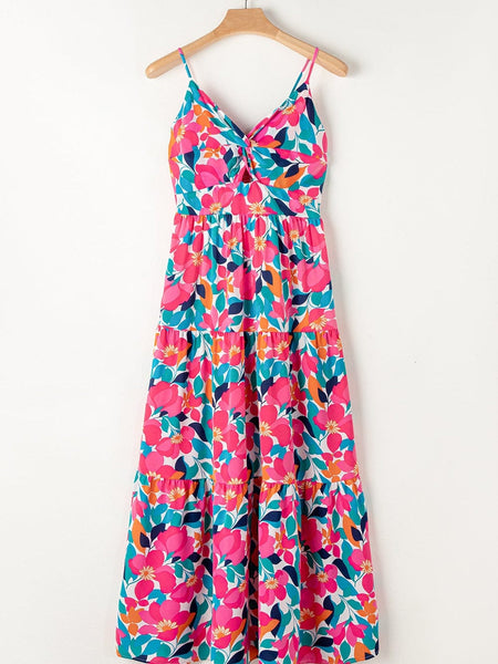 Elegant Printed Sling Maxi Dress