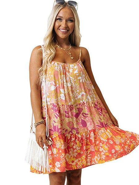 Sexy Camisole Print Fashion Mini Dress