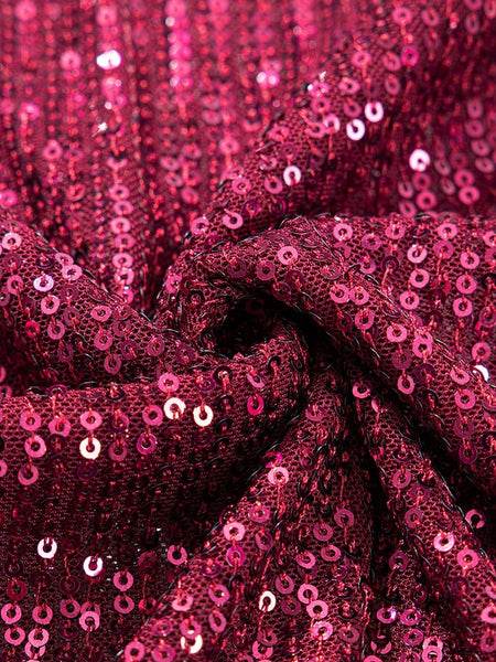 Women's Bubbly Burgundy Sequin Bubble Sleeve Blouse