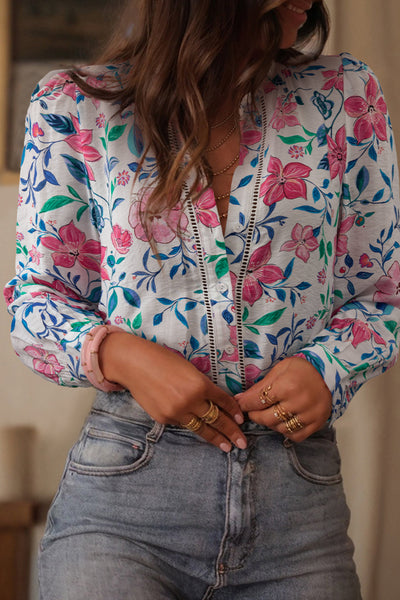 Lightweight Women's Floral Print Blouse - Casual Spring & Summer Top for Effortless Everyday Style