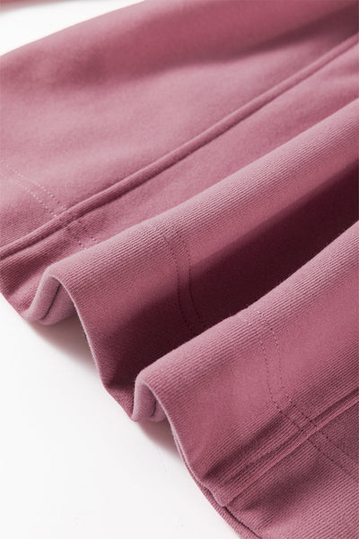 Cozy Fuchsia Women's Drop Shoulder Sweatshirt with Zipped Neck - Casual Everyday Style for Effortless Comfort