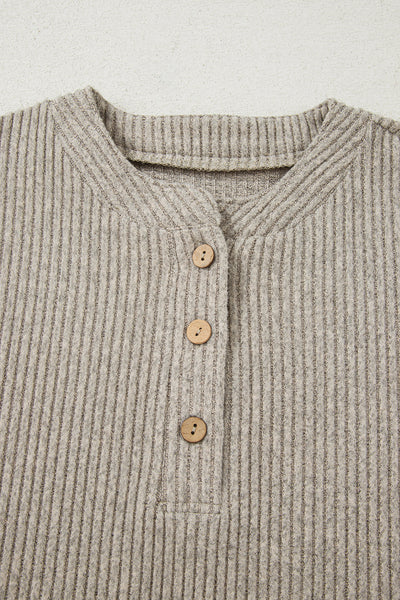 Women's Stylish Women's Long Sleeve Henley Knit Top in Soft Cotton - Casual Everyday Shirt for Effortless Chic Comfort