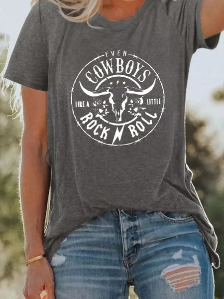 Wild West Inspired Graphic Tee in Charcoal Gray