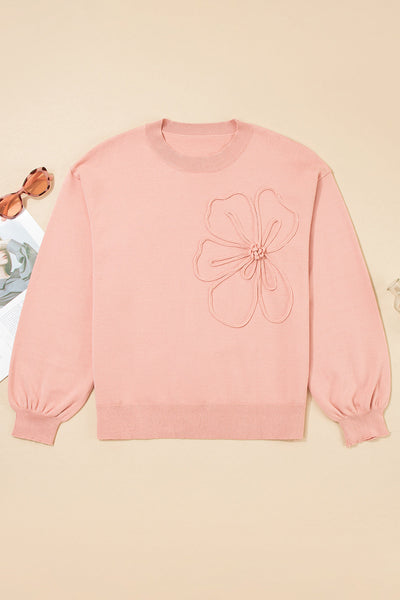 Vibrant Floral Print Oversized Women's Sweater Cozy Fall & Winter Essential for Chic, Seasonal Style