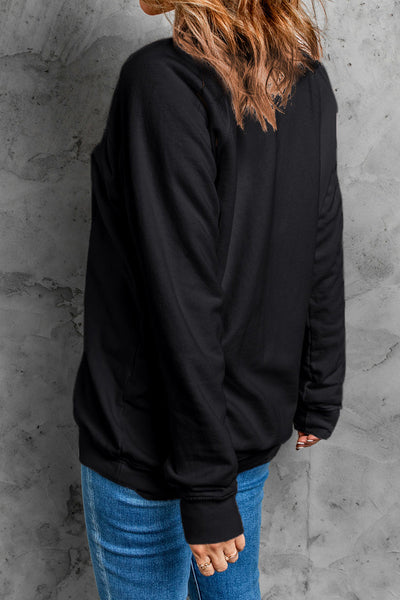 Women's Howdy Christmas Western Graphic Sweatshirt in Black