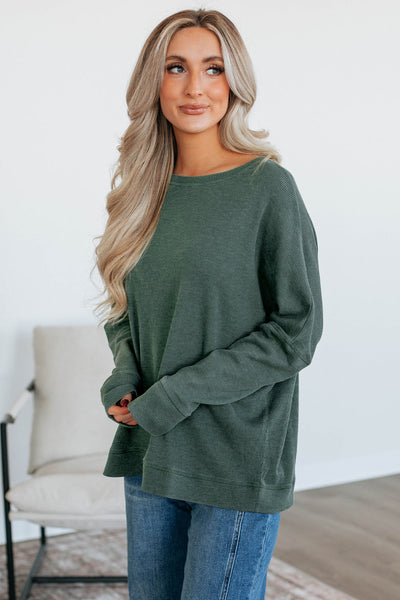 Soft Beige Cozy Women's Waffle Knit Long Sleeve Top Relaxed Fit for Effortless Casual Chic and Everyday Comfort