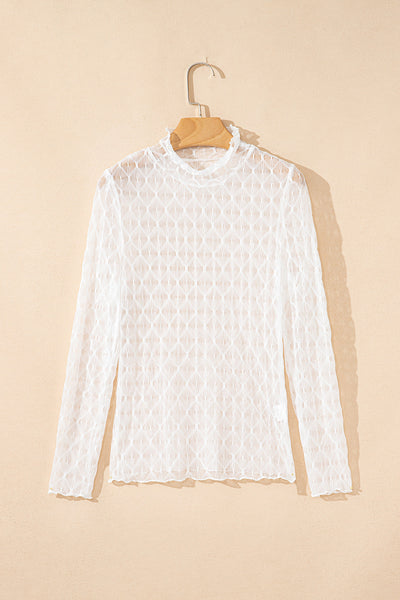 Lightweight Elegant Sheer Mesh Top for Women - Stylish Short Sleeve Overlay, Ideal for Layering and Versatile Outfits