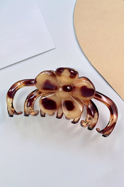 Women's Amber Leopard Floral Hair Claw Clip for Sophisticated Styling