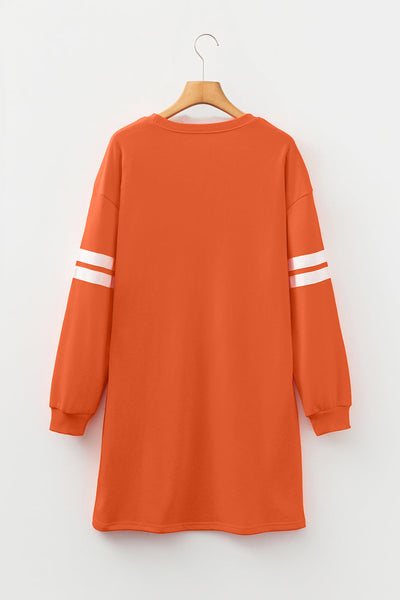 Trendy Women's Varsity Sweatshirt Dress in Soft Fabric - Casual, Cozy Fit Perfect for Everyday Wear