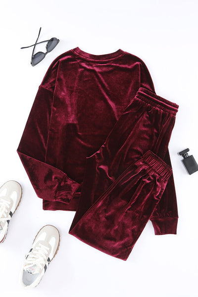 Velvet Red Lounge Set with Fiery Vibe