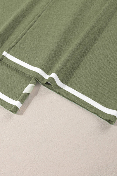 Women's Guacamole Green Knit Wide-Leg Two-Piece Lounge Set