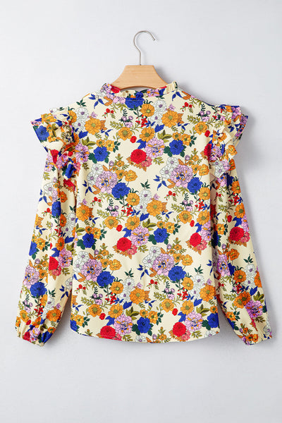 Elegant Women's Floral Long Sleeve Blouse - Lightweight, Casual Fit Perfect for Spring and Summer Style