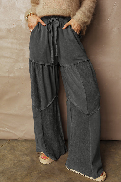 Stylish Women's Black Wide Leg Pants Flattering Fit for Casual & Dressy Occasions, Perfect for Any Wardrobe