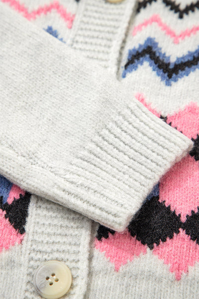 Trendy Women's Soft Knit Geometric Cardigan - Cozy Open Front Layering Piece in Stylish Patterns