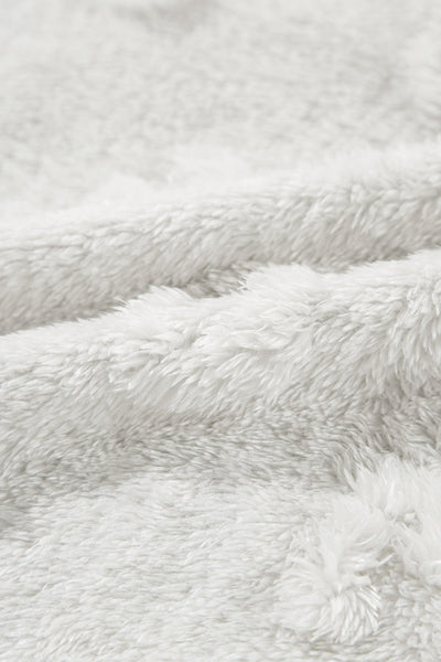 Cozy Light Grey Leopard Print Fleece Lounge Set for Women - Relaxed Fit Two-Piece Outfit for Ultimate Comfort and Style