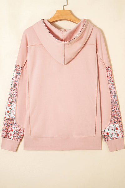 Cozy Women's Floral Patchwork Hoodie - Vibrant Casual Jacket with Relaxed Fit for Effortless Everyday Style